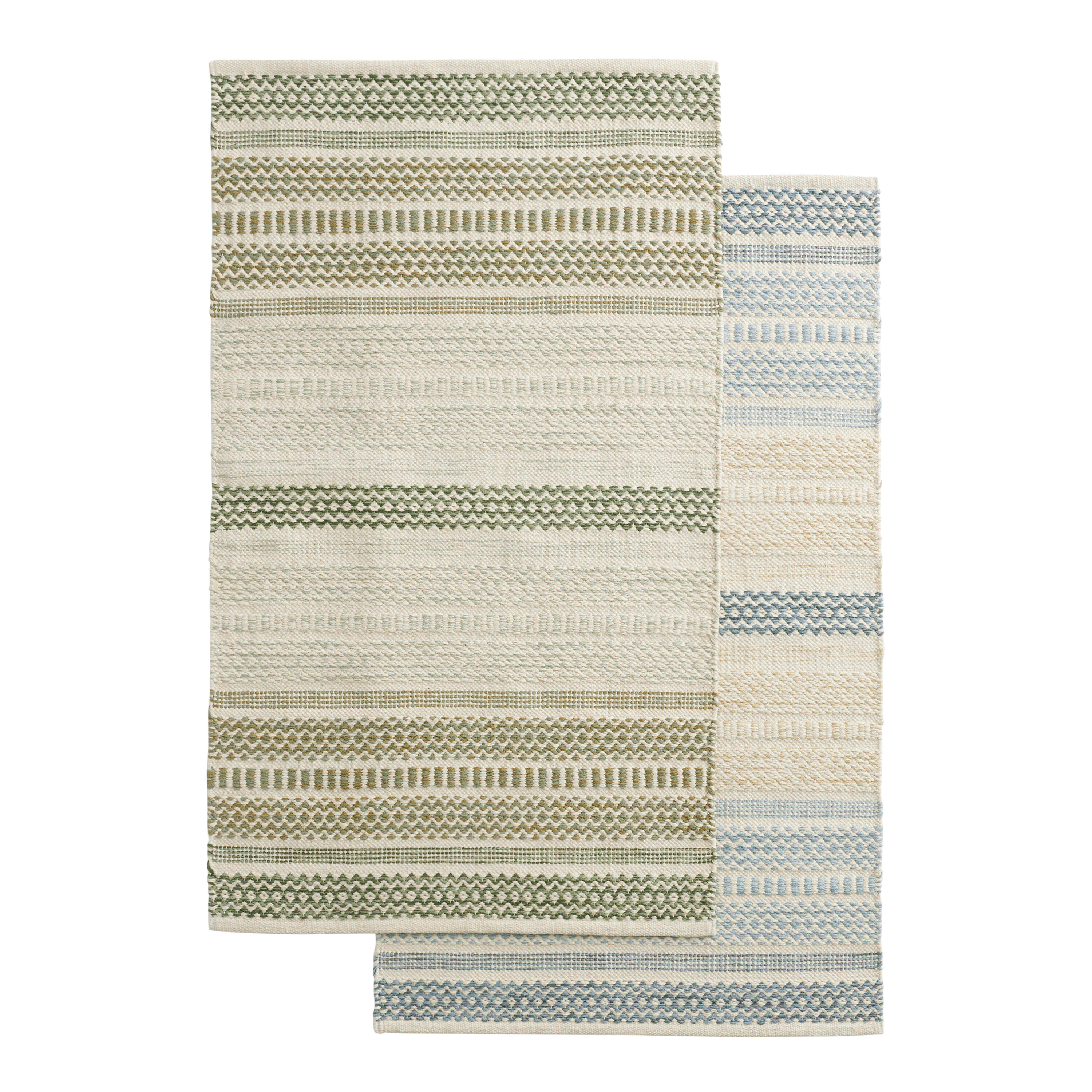 Geo Stripe Woven Cotton Area Rug image number 0