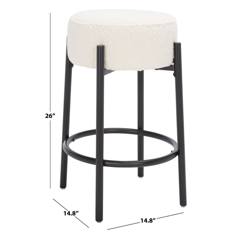 Barlow Metal and Boucle Backless Upholstered Counter Stool image number 6