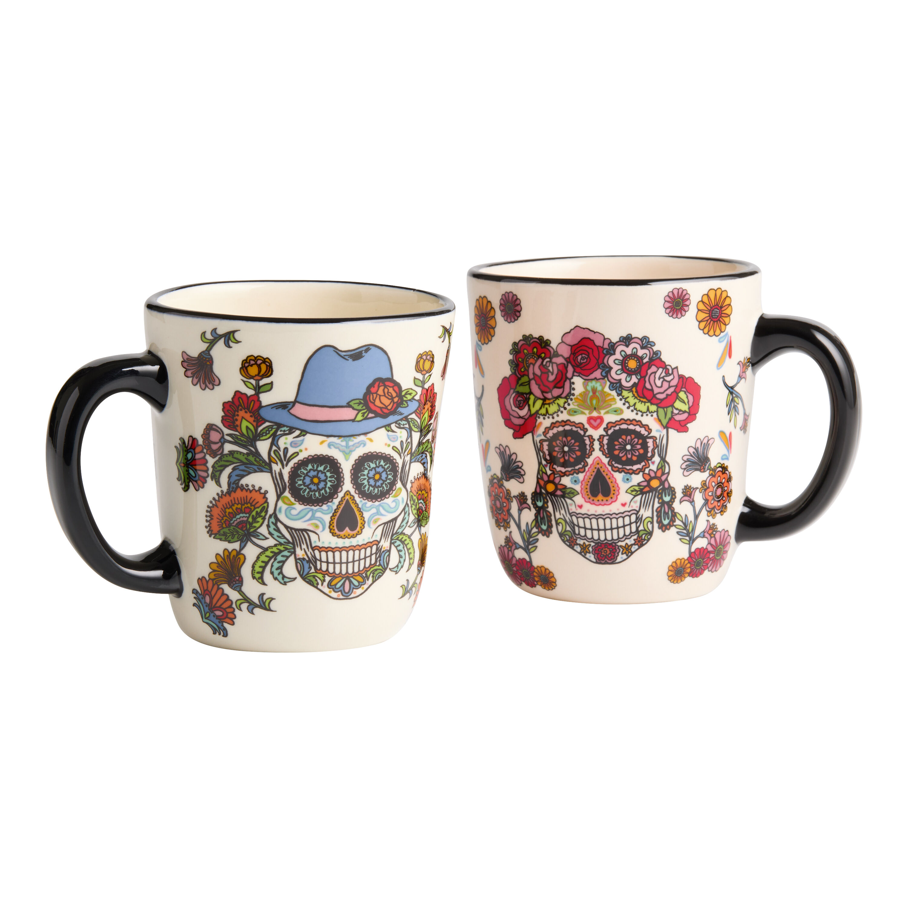 Multicolor Sugar Skull Hand Painted Ceramic Mug image number 0