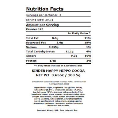 Kinder Happy Hippo Cocoa Cream Biscuits 5 Pack Kinder Happy Hippo Cocoa Cream Biscuits 5 Pack