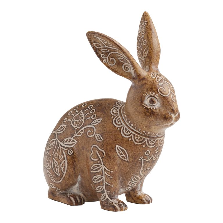 Etched Floral Sitting Bunny Decor - World Market
