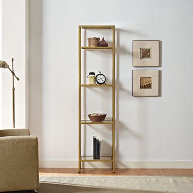 Milayan Metal and Glass Etagere Shelf Milayan Metal and Glass Etagere Shelf