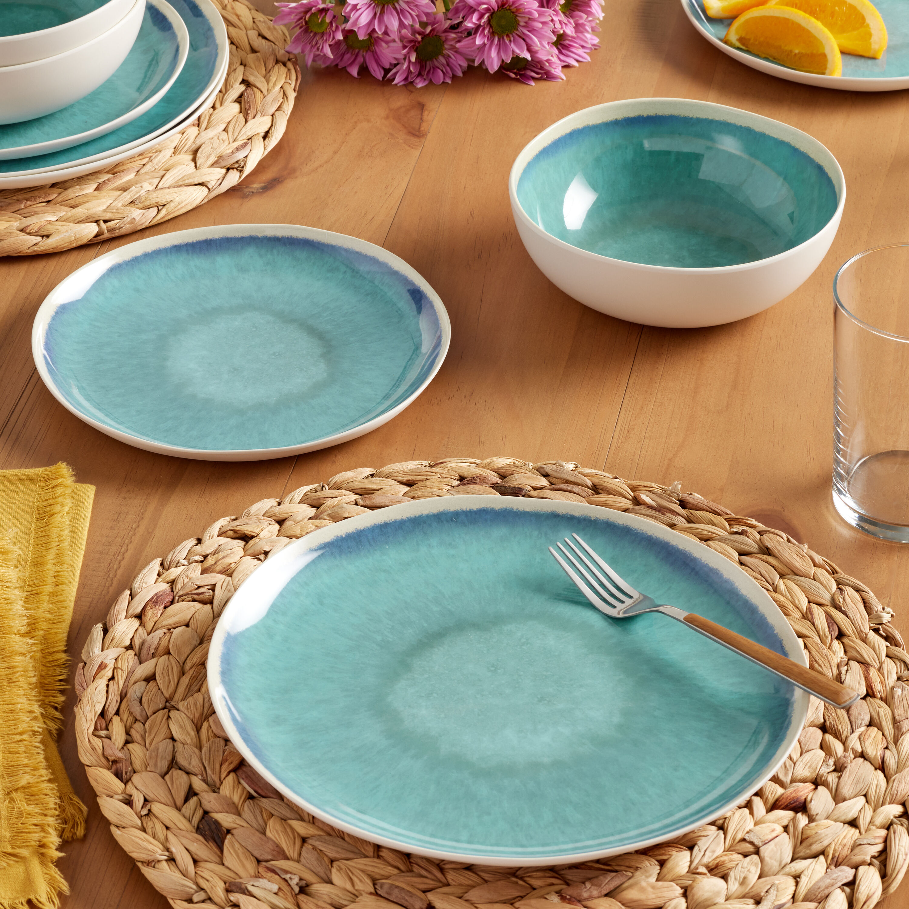 Blue Reactive Melamine Salad Plate World Market