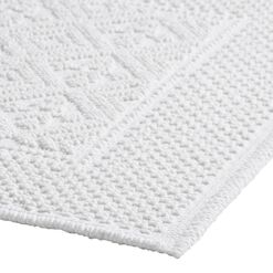 Oversized White Woven Bath Mat