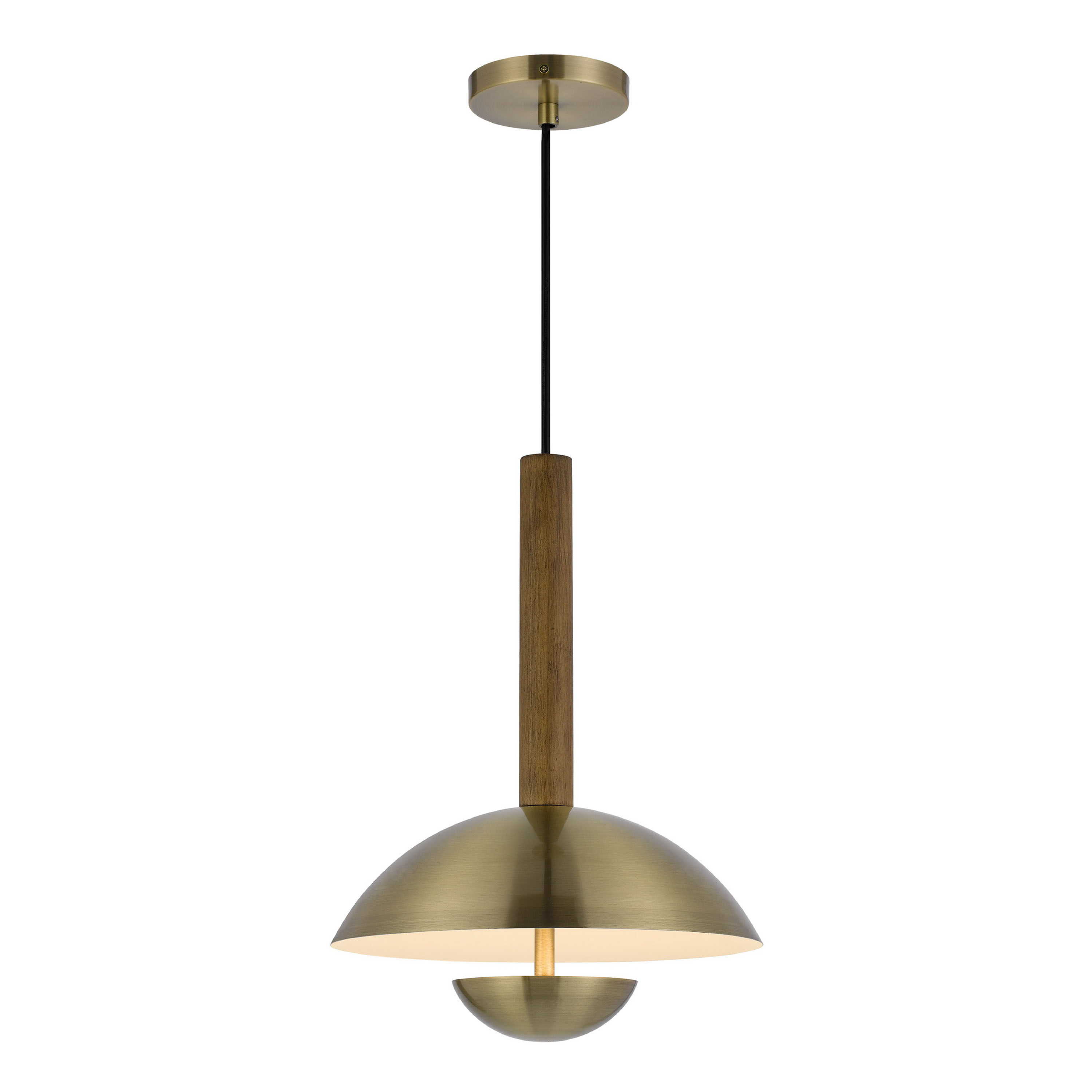 Brass and wood pendant light hotsell