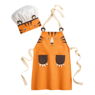 Kid's Tiger Apron and Chef Hat 2 Piece Set Kid's Tiger Apron and Chef Hat 2 Piece Set