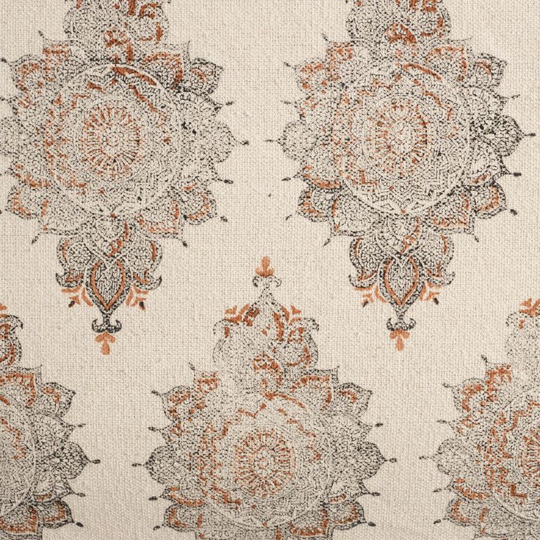 Sonya Natural Brown Block Printed Twin Mattress Cover image number 4