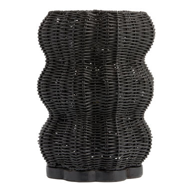 Dara Black Rattan Wavy Woven Table Lamp Dara Black Rattan Wavy Woven Table Lamp
