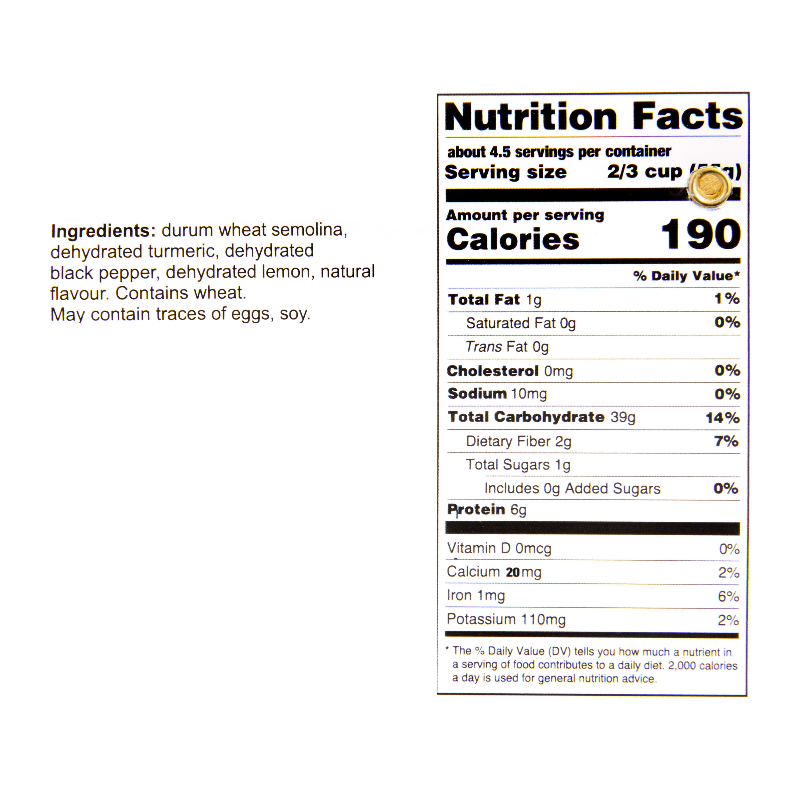 L'Antica Madia Turmeric Lemon and Black Pepper Farfalle Pasta