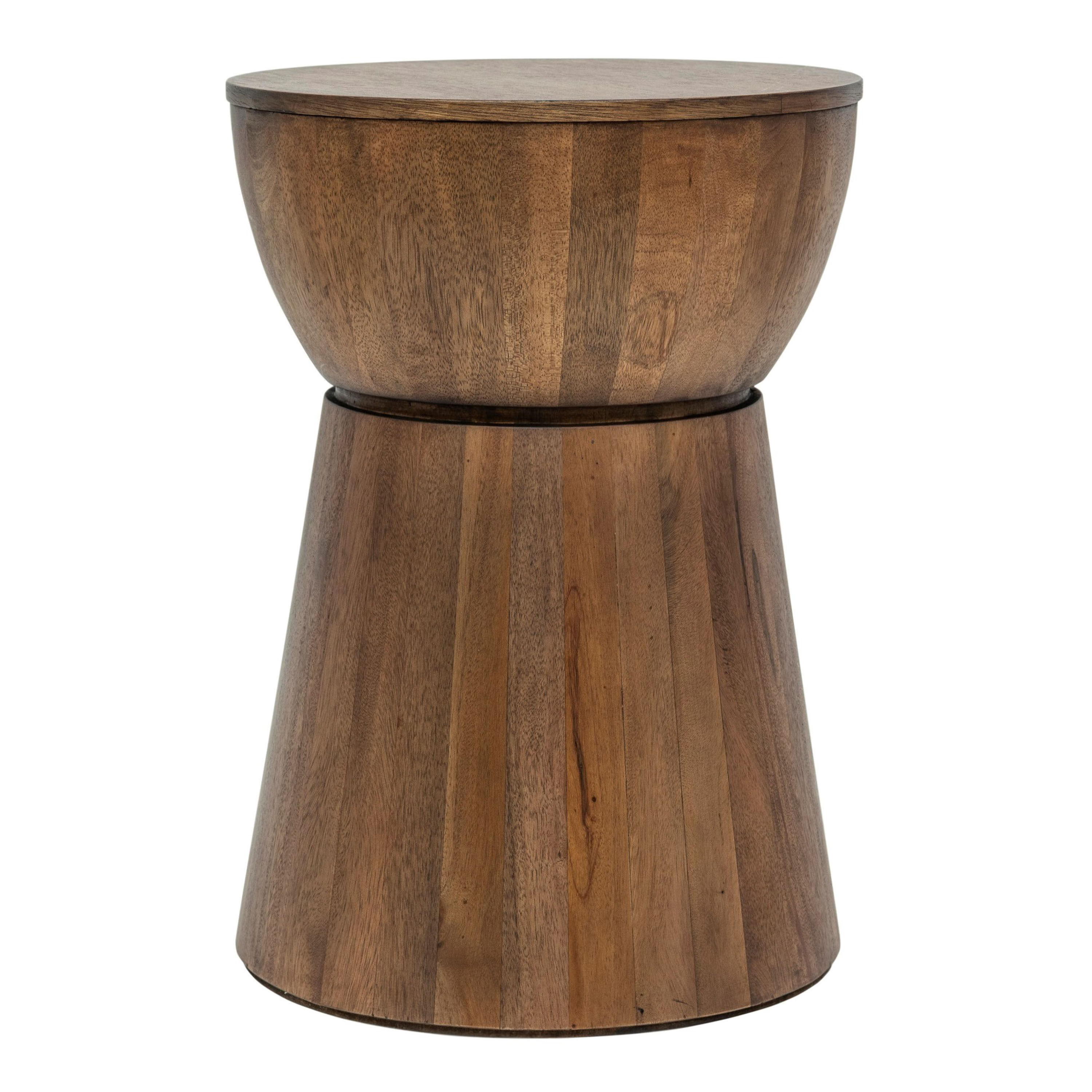 Penley Round Mango Wood Drum Side Table image number 0