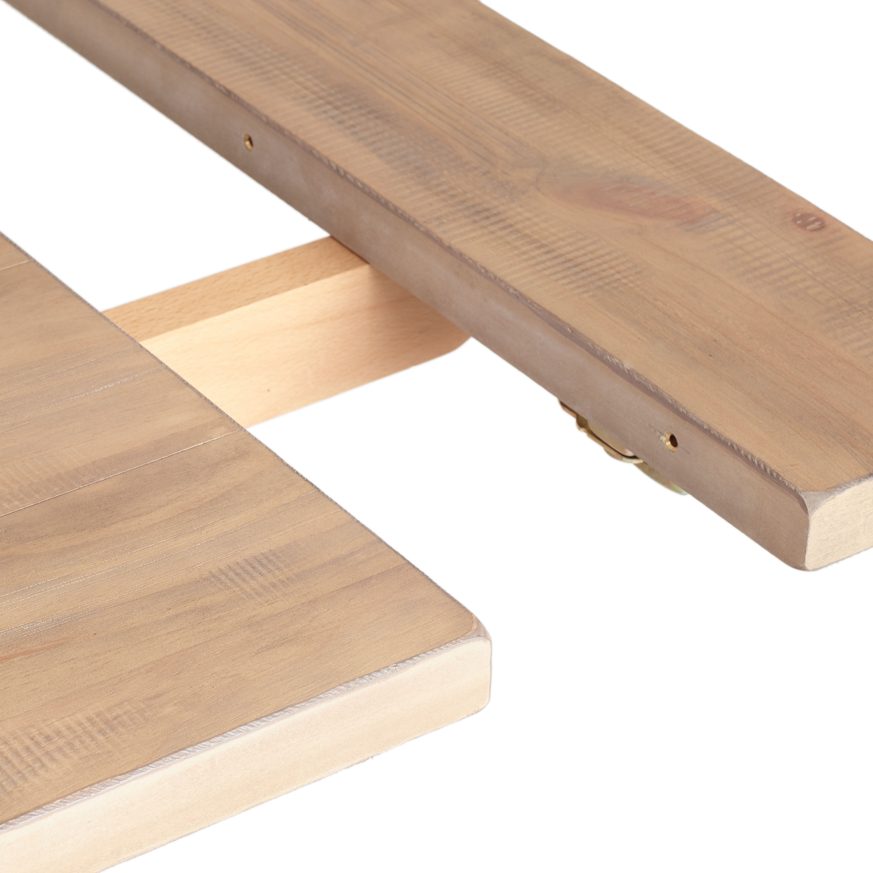 Leona Wood Farmhouse 5 Piece Extension Dining Set with Benches image number 4