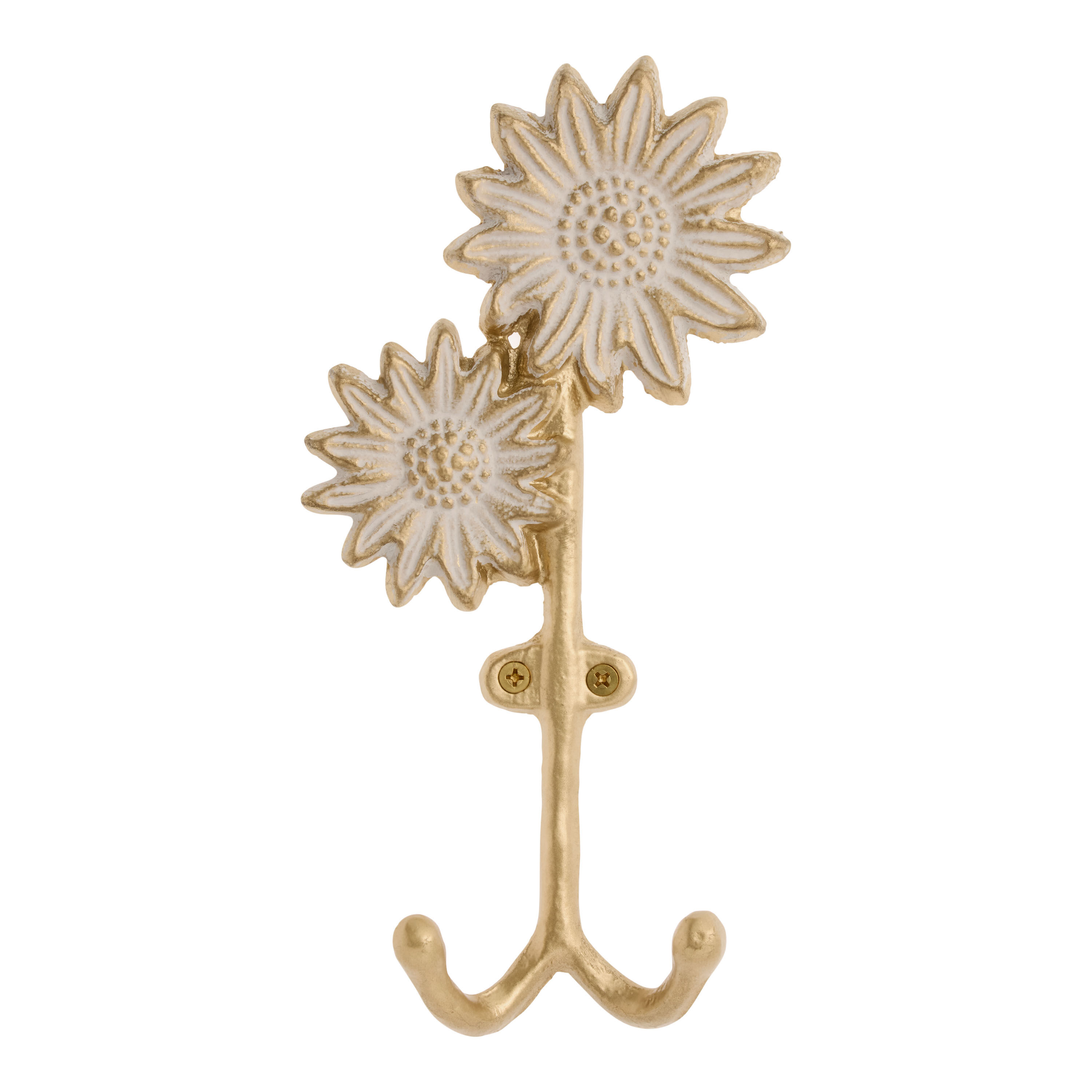 Brushed Gold Metal Daisy Double Wall Hook World Market