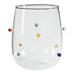 Multicolor Bubble Dot Stemless Wine Glass image number 0