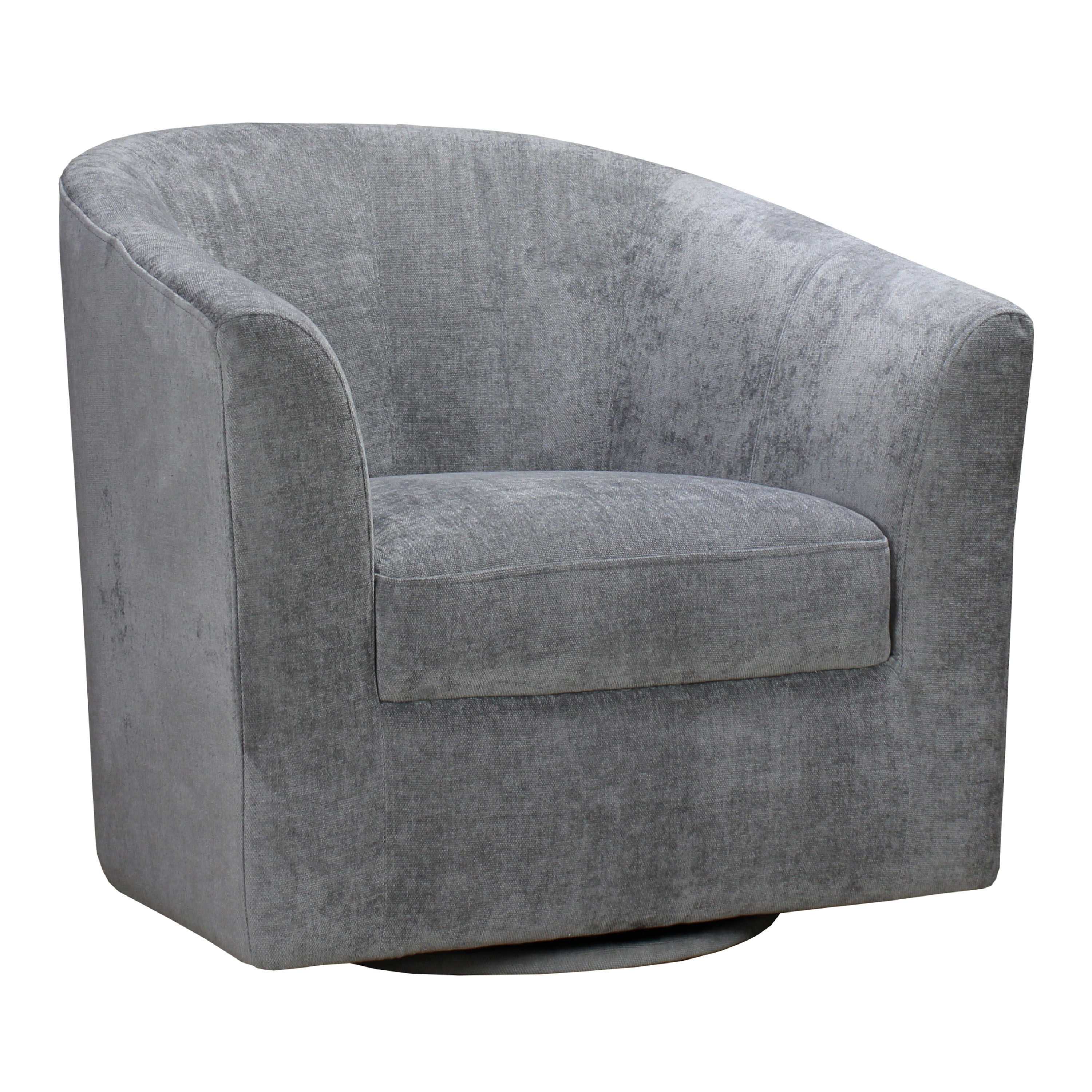 Grey upholstered deals swivel chair
