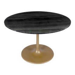 Bainbridge Black Marble Top and Gold Tulip Dining Table