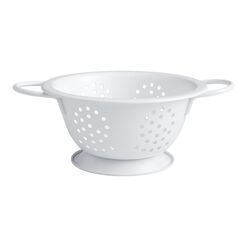 Mini White Steel Footed Colander Set of 2