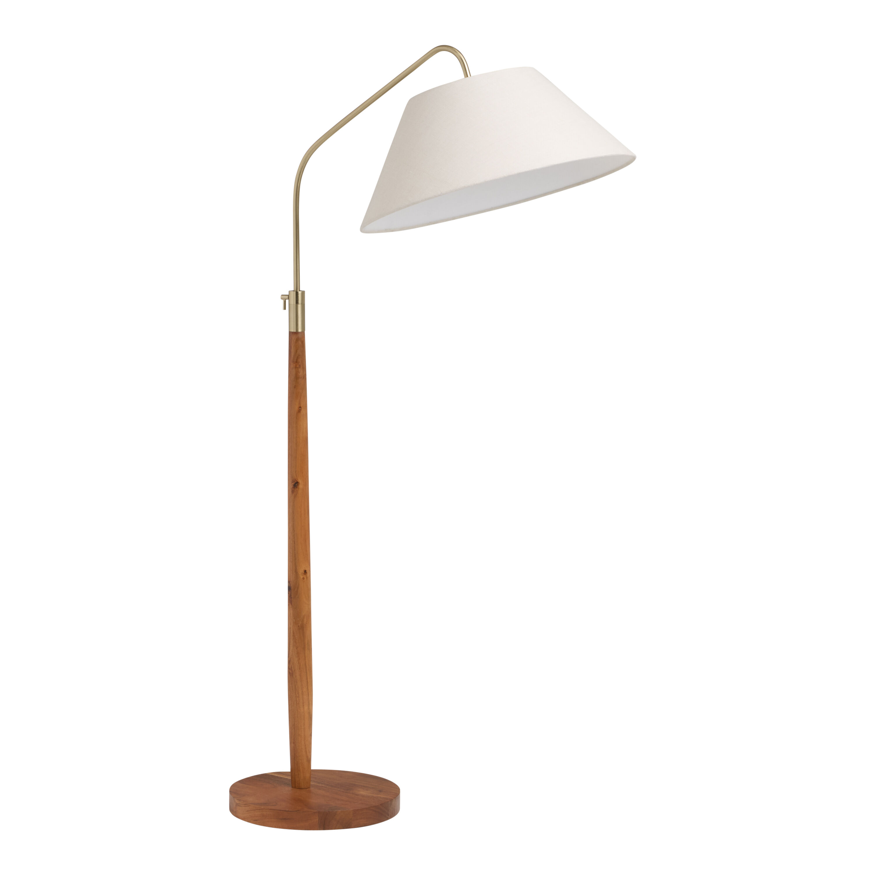 Beck Wood and Brass Adjustable Arc Empire Shade Floor Lamp image number 0