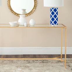 Nala Gold Metal And Glass Console Table
