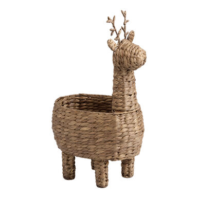 Natural Water Hyacinth Reindeer Shaped Basket Natural Water Hyacinth Reindeer Shaped Basket