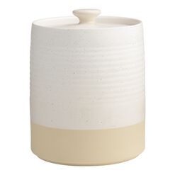Tipton Large Ivory Speckled Ceramic Storage Canister
