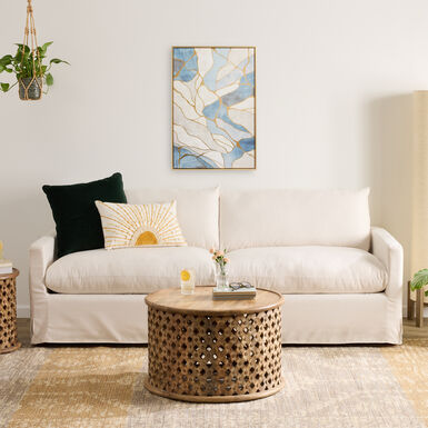 Blue and Gold Foil Abstract Framed Canvas Wall Art Blue and Gold Foil Abstract Framed Canvas Wall Art