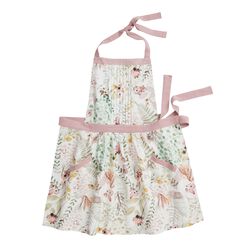 Green And Pink Fern Print Apron