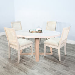 Lanyard Round Two Tone Wood X Base Dining Table
