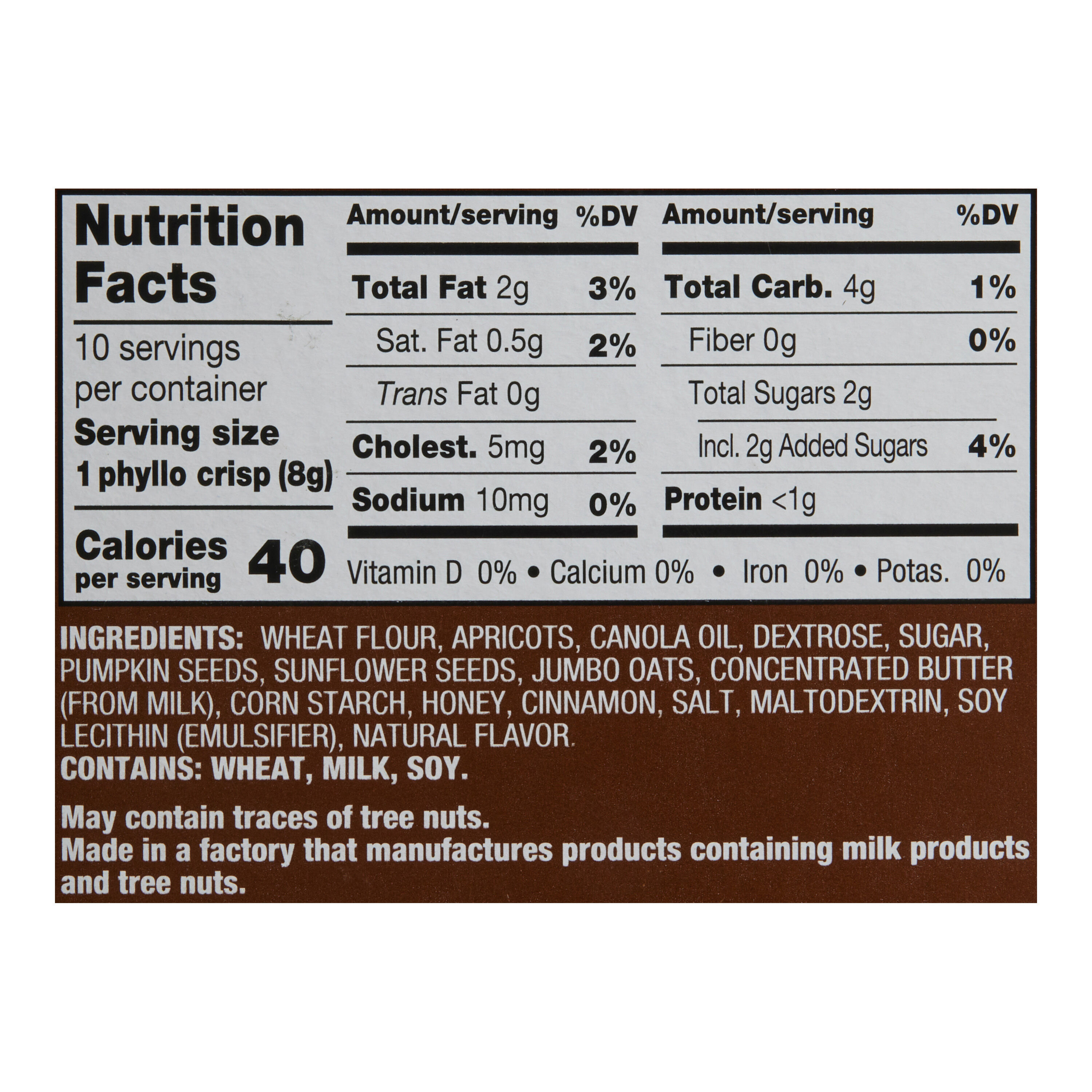 Nu Bake Apricot Honey Handmade Phyllo Crisps image number 1