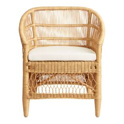 Iman Natural Rattan and Pine Dining Chair with Cushion