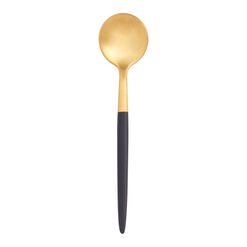 Shay Black And Gold Flatware Collection