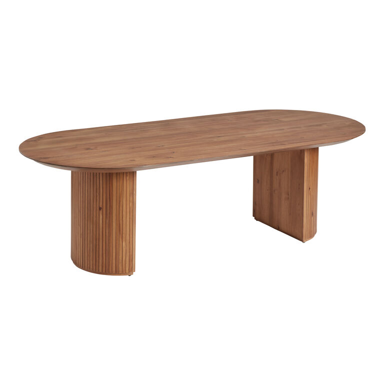 Russo Extra Long Oval Fluted Wood Dining Table - World Market