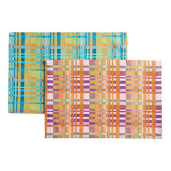 Multicolor Double Weave Checkered Placemat Set of 4
