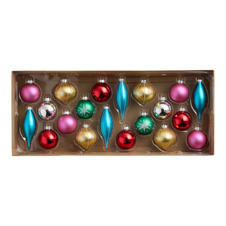 Classic Glass Assorted Ornaments 20 Pack image number 2