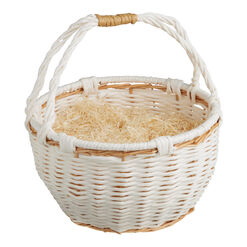 Large Natural And White Woven Easter Gift Basket Kit