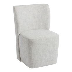 Saxon Cloud Gray Rolling Upholstered Dining Chair