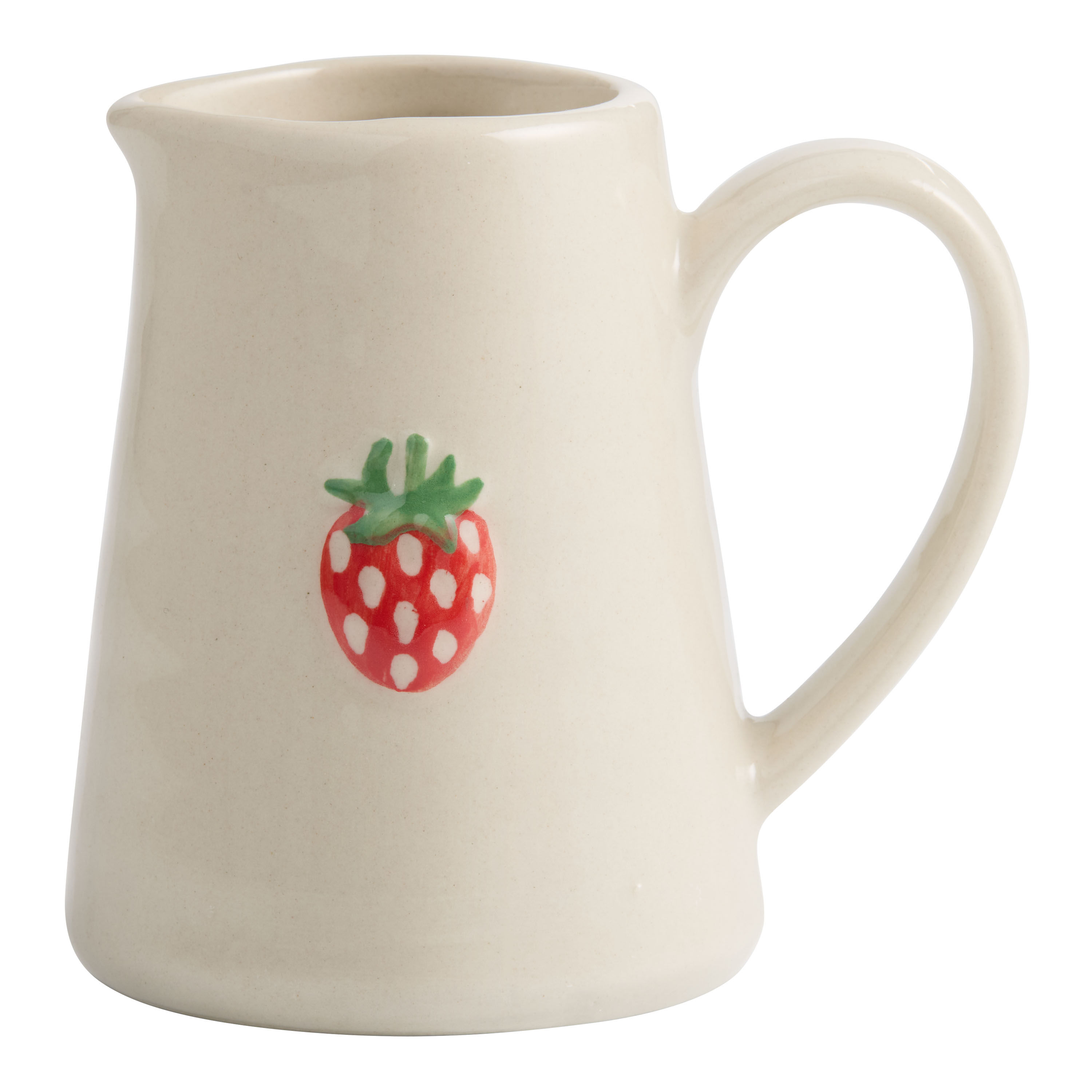 Mini Ivory Hand Painted Ceramic Strawberry Creamer image number 0