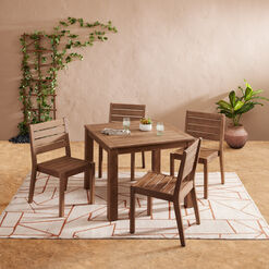 Corsica Square Table and Side Chair 5 Piece Outdoor Dining Set