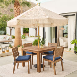 Corsica Square Light Brown Eucalyptus Outdoor Dining Table