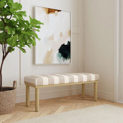 Drover Natural Exposed Wood Scandi Upholstered Bench