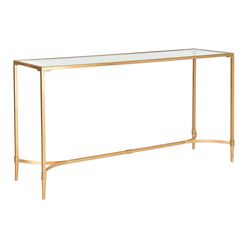 Nala Gold Metal And Glass Console Table