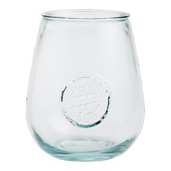Spanish Recycled Stamped Stemless Wine Glass