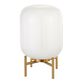 Kari White Glass Cylinder and Brass Accent Lamp image number 0