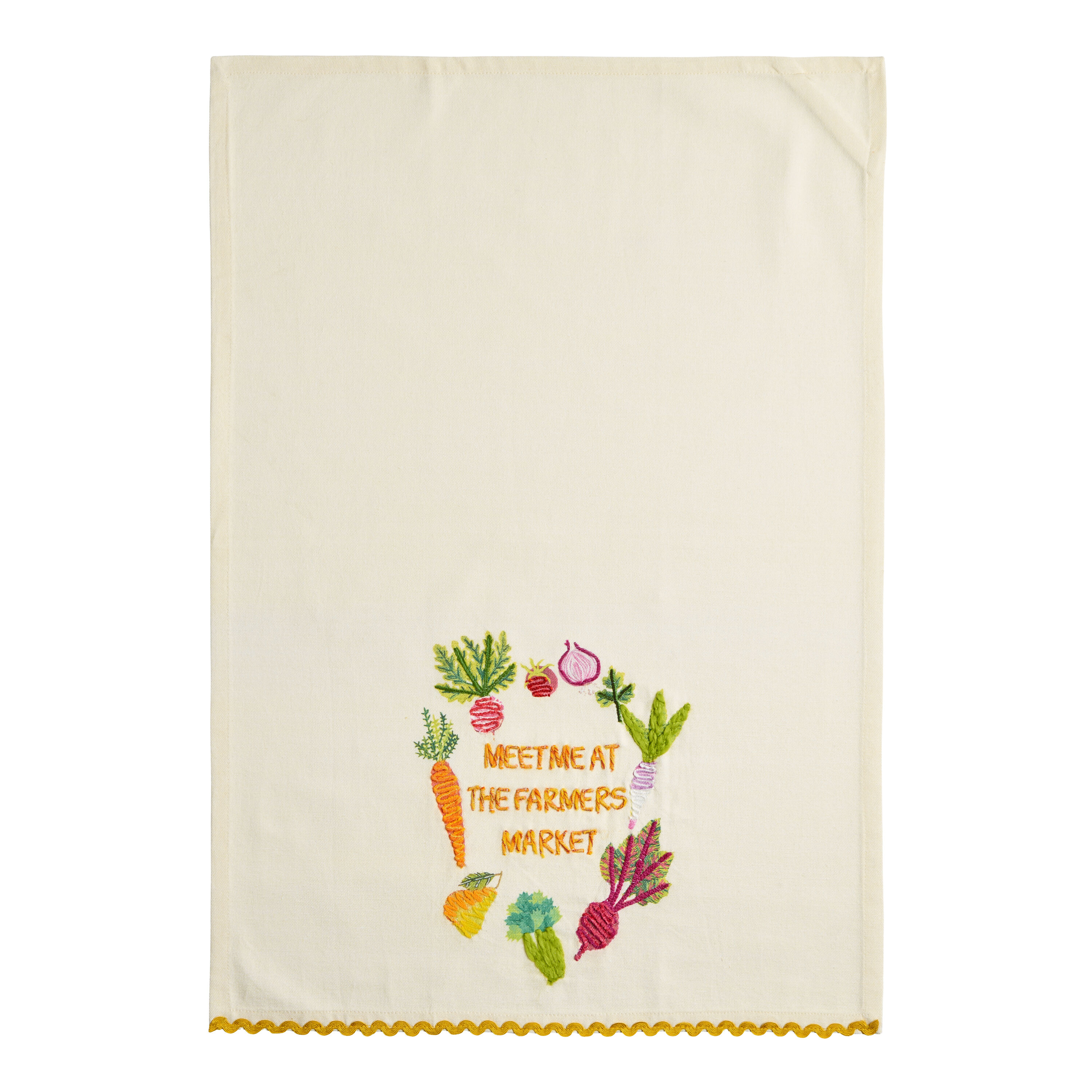 Fall Farmers Market Embroidered Kitchen Towel image number 1