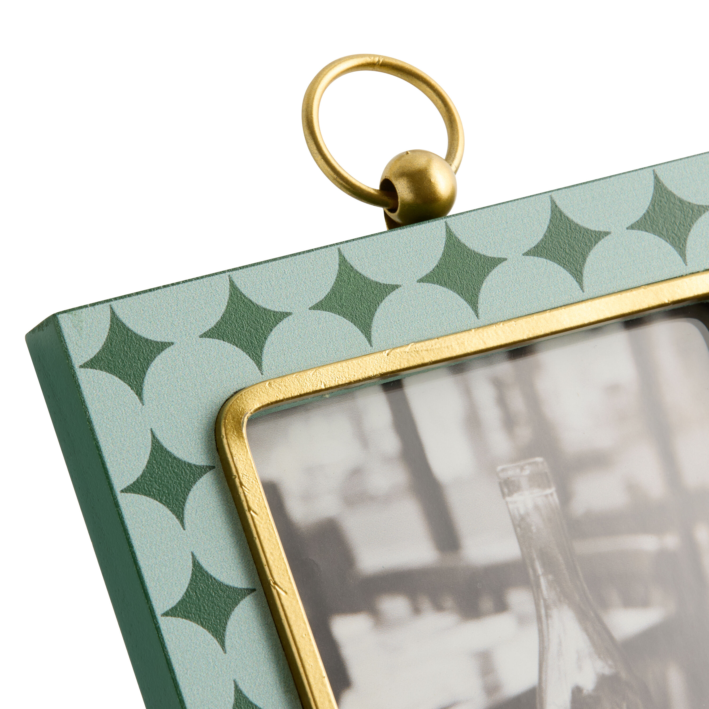 Green, Light Blue, and Gold Diamond Wall Picture Frame image number 1