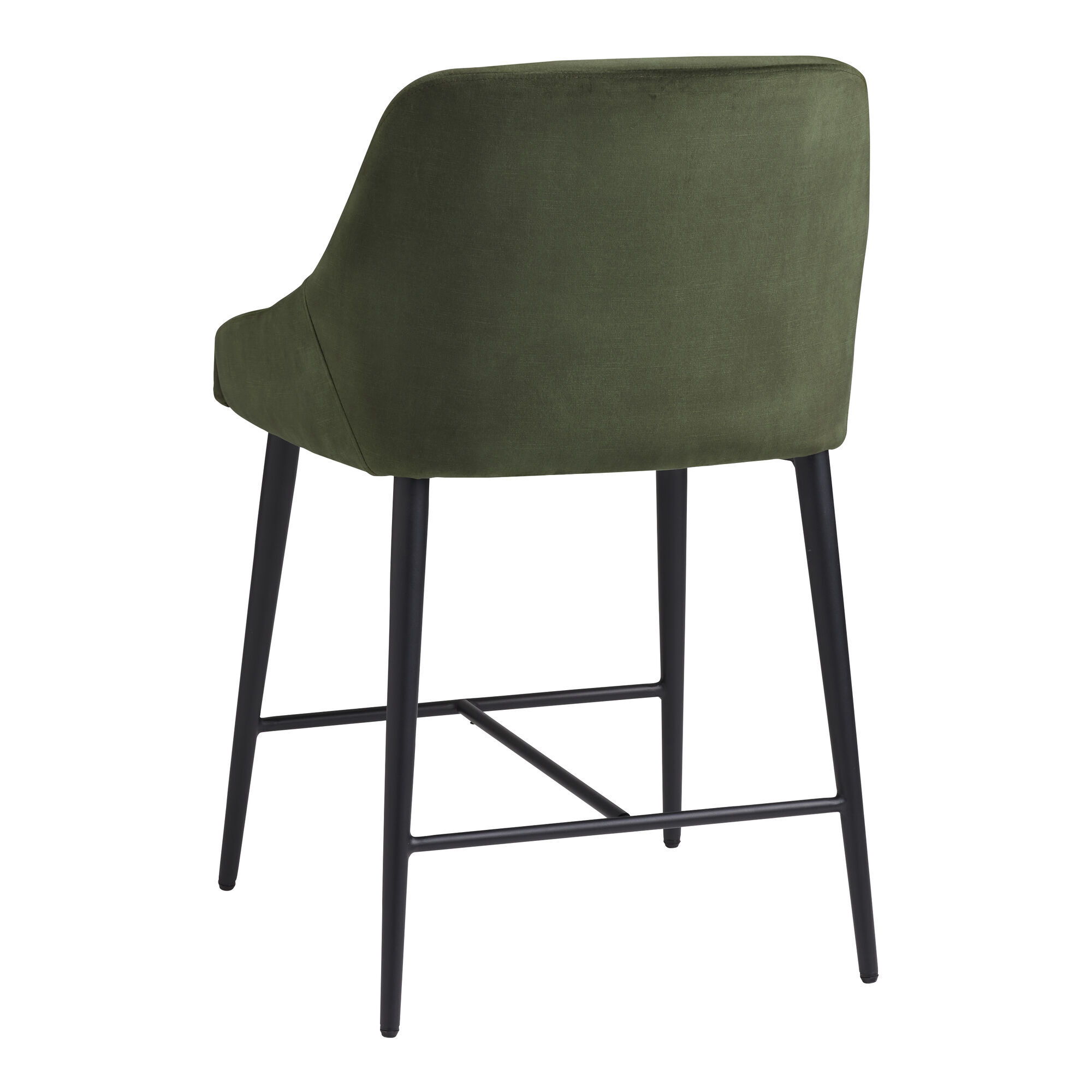 Kenzie Dark Green Velvet Upholstered Counter Stool Set of 2