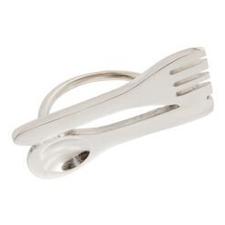 Metal Spoon and Fork Napkin Ring Set of 4