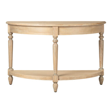 Everett Half Round Wood Console Table with Shelf Everett Half Round Wood Console Table with Shelf