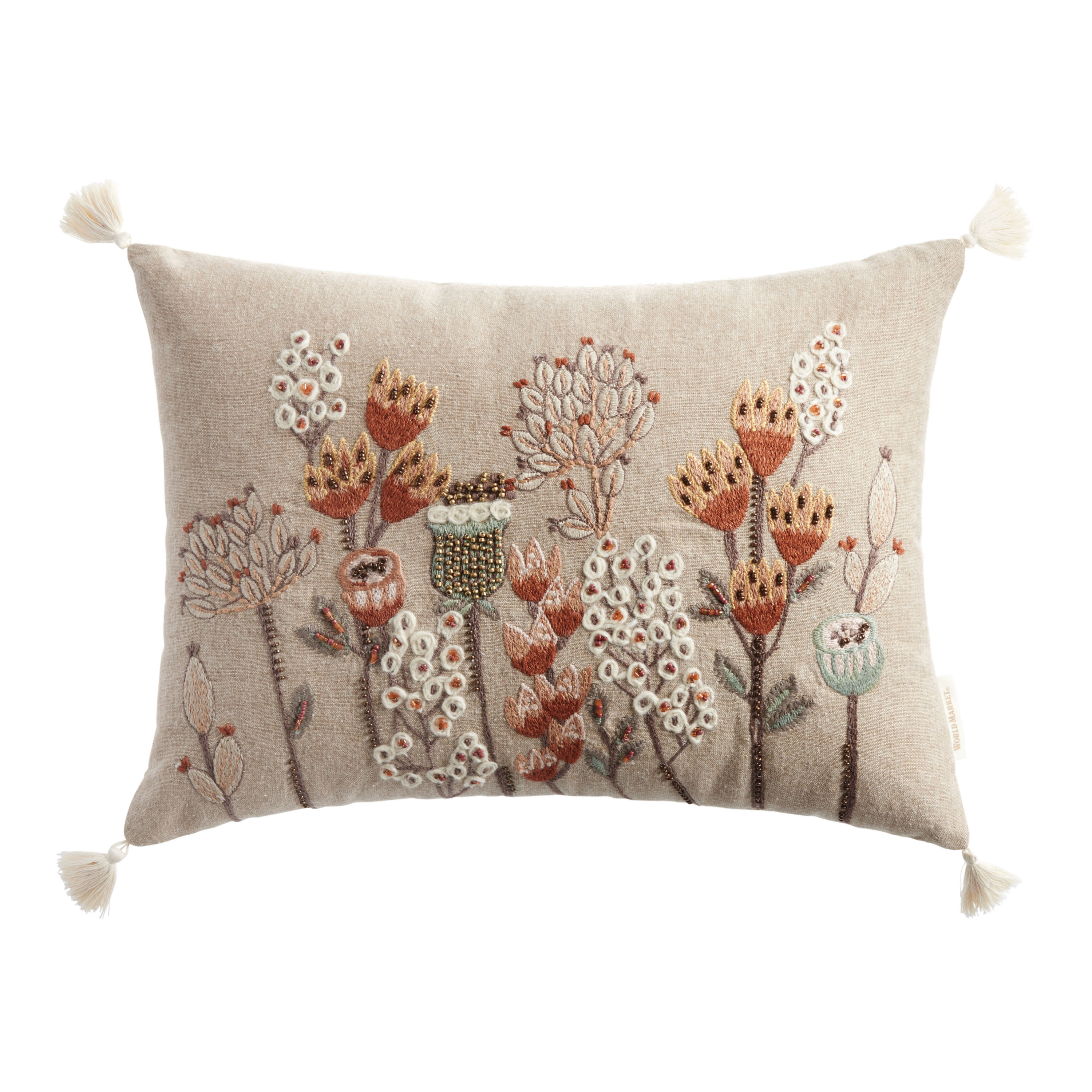 Beaded lumbar pillow top