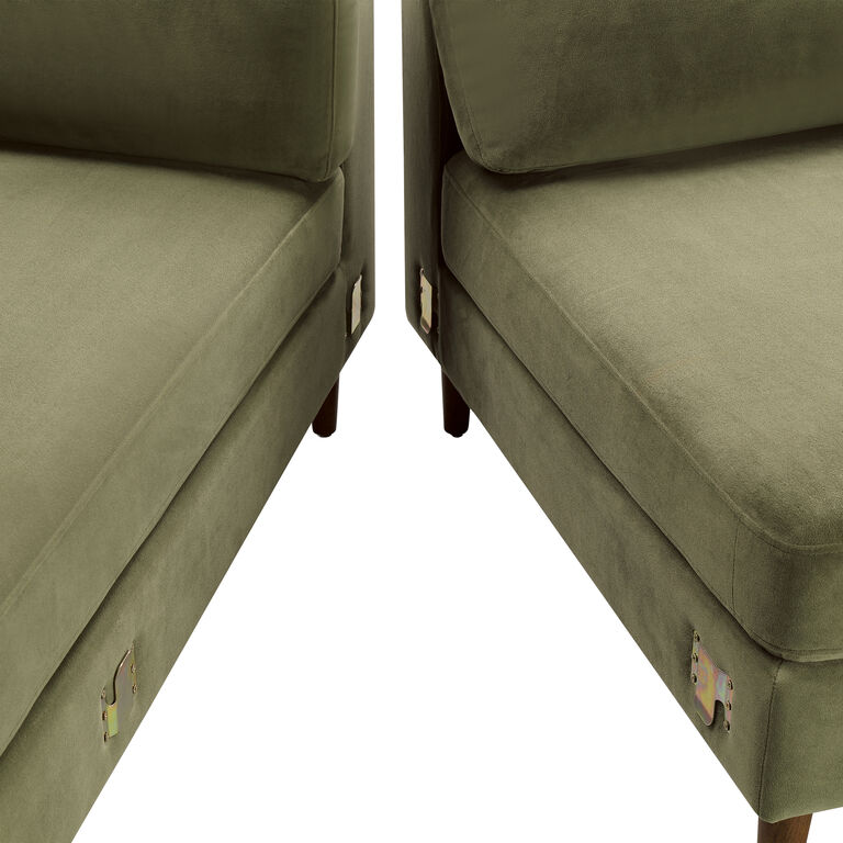 Camile Velvet Left Facing Sectional Sofa image number 4