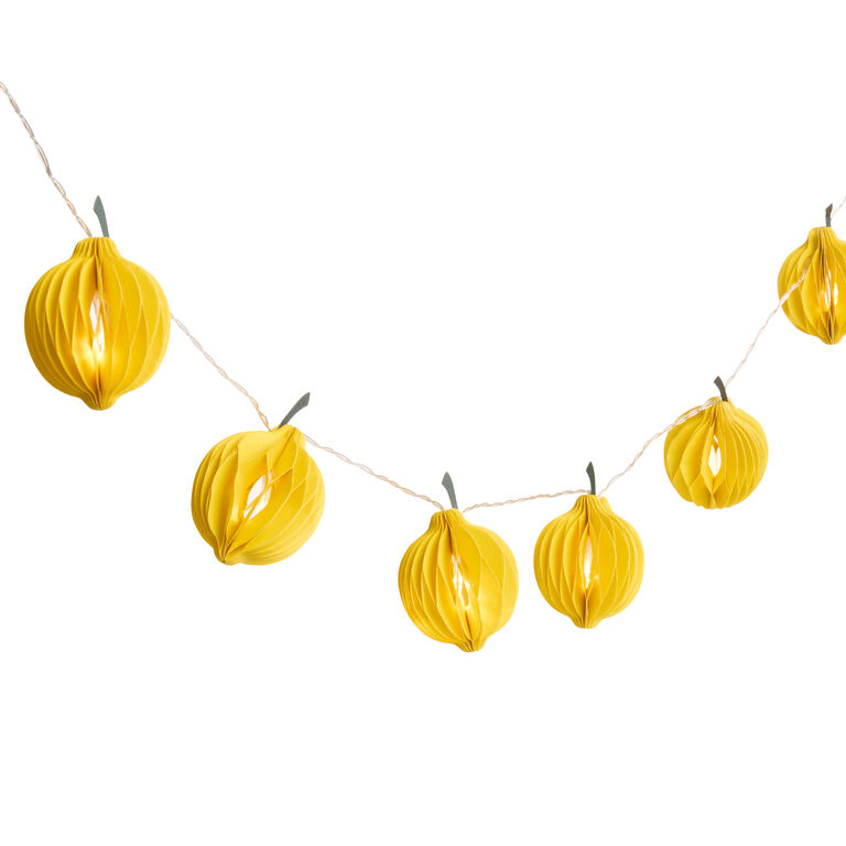 Yellow Honeycomb Paper Lemon String Lights image number 1
